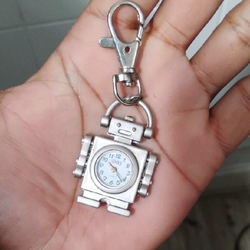 Vintage DBS Robot Watch KEYCHAIN CHARM NRMINT CONDITION